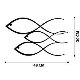 Wallity Fish Accesorio Decorativo de Pared Negro